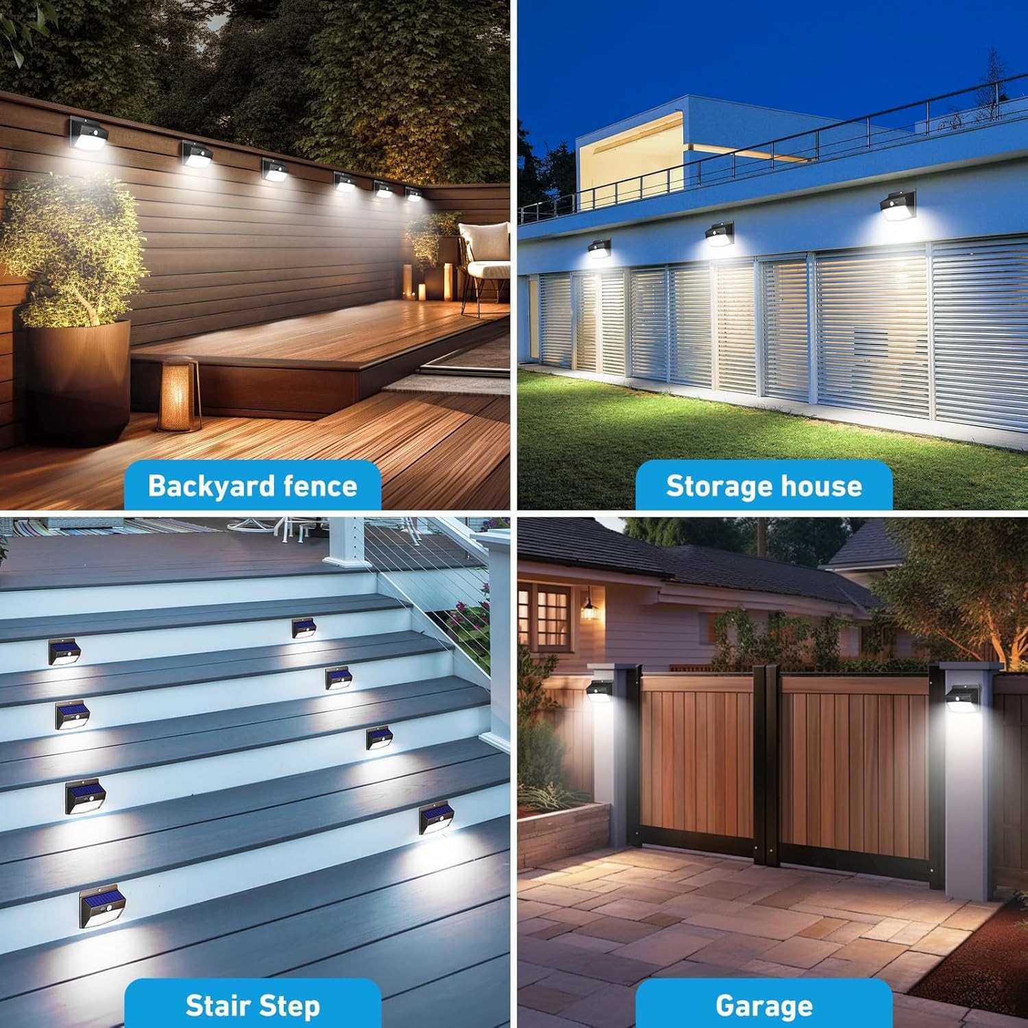 6x Solar Motion Sensor Lights Outdoor Waterproof LED Security Wall Garden