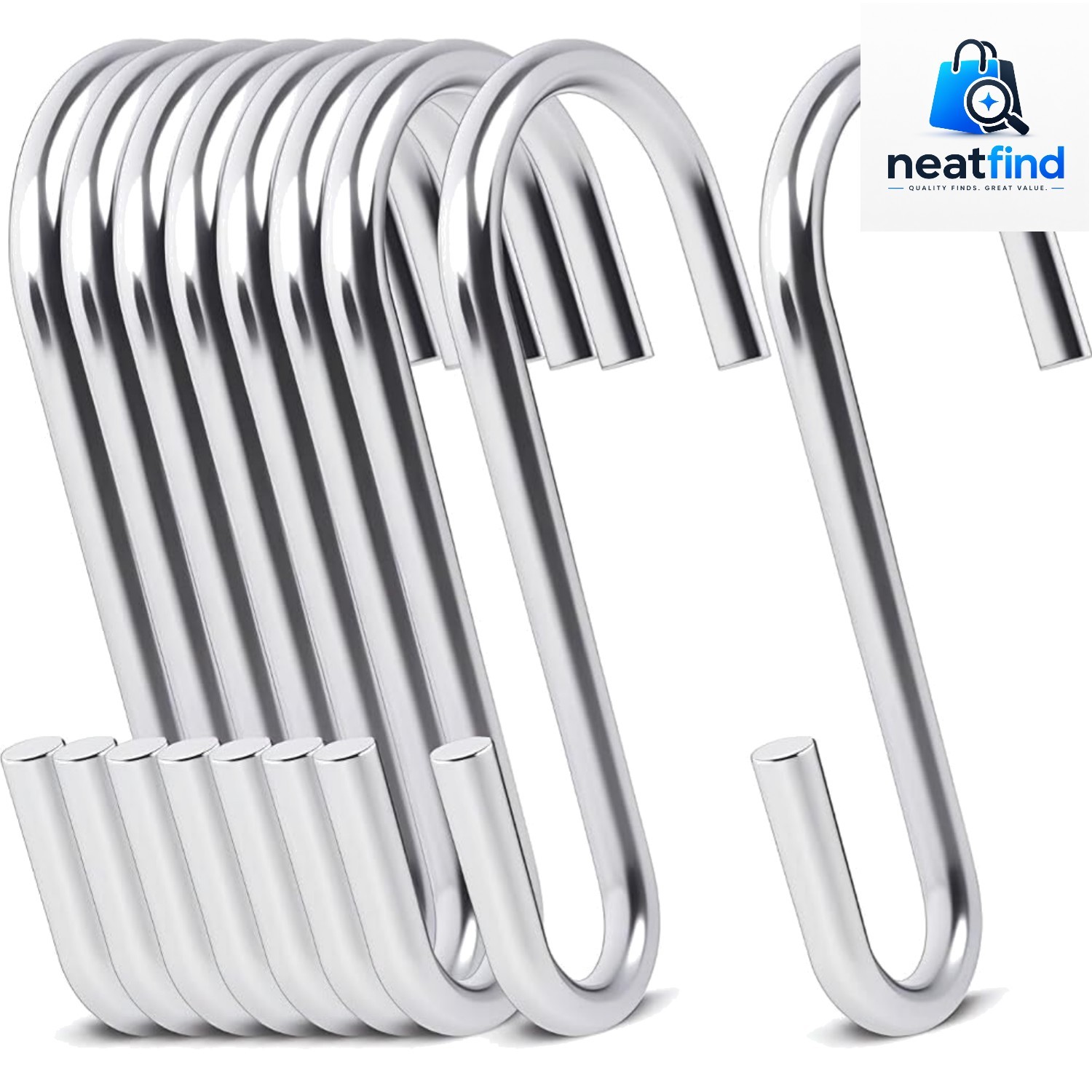 30-Pack Silver S Hooks for Hanging 2.4 Inch, Small S Hooks Alloy Steel Hanger...