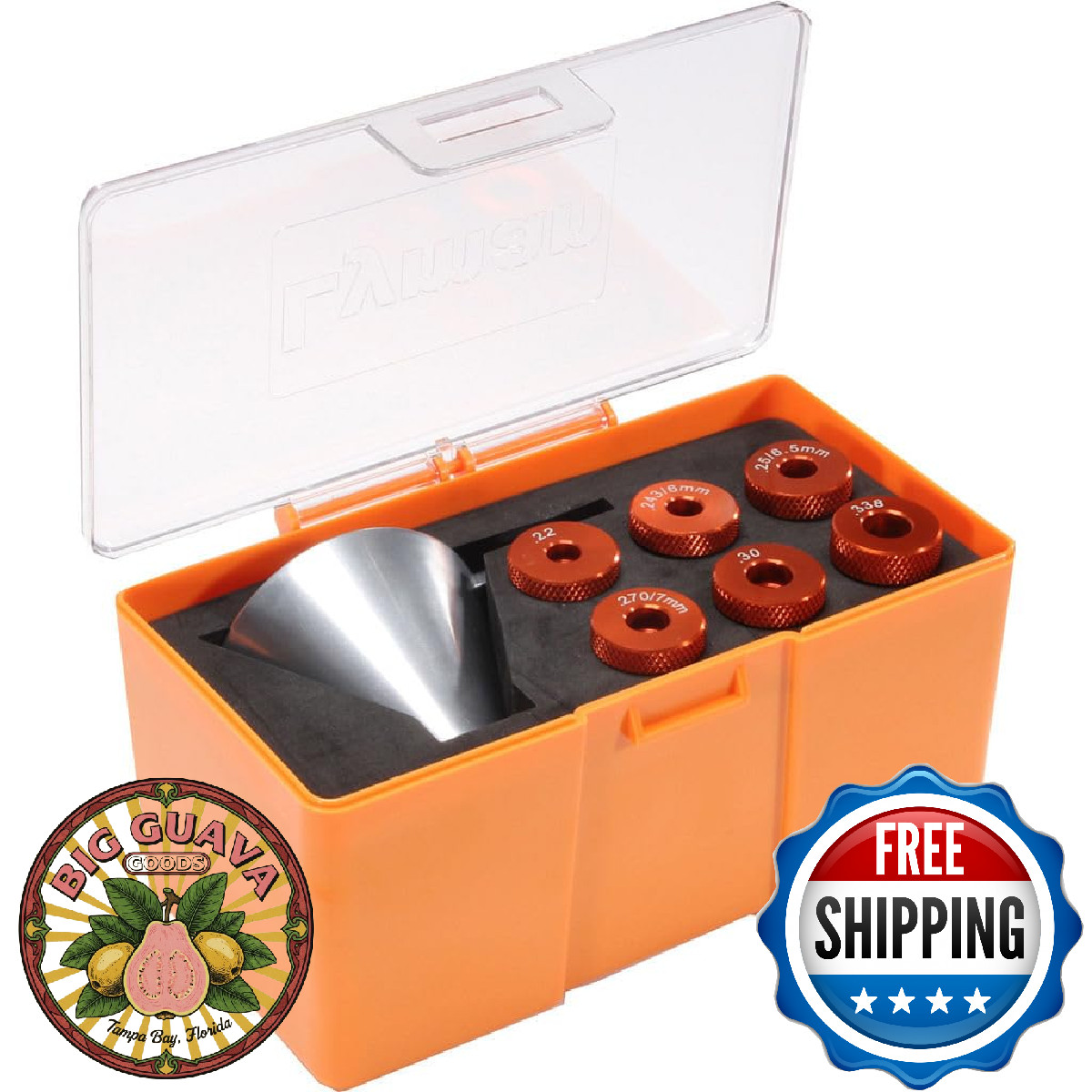 Lyman Products Brass Smith Pro Powder Funnel System 5 Orange