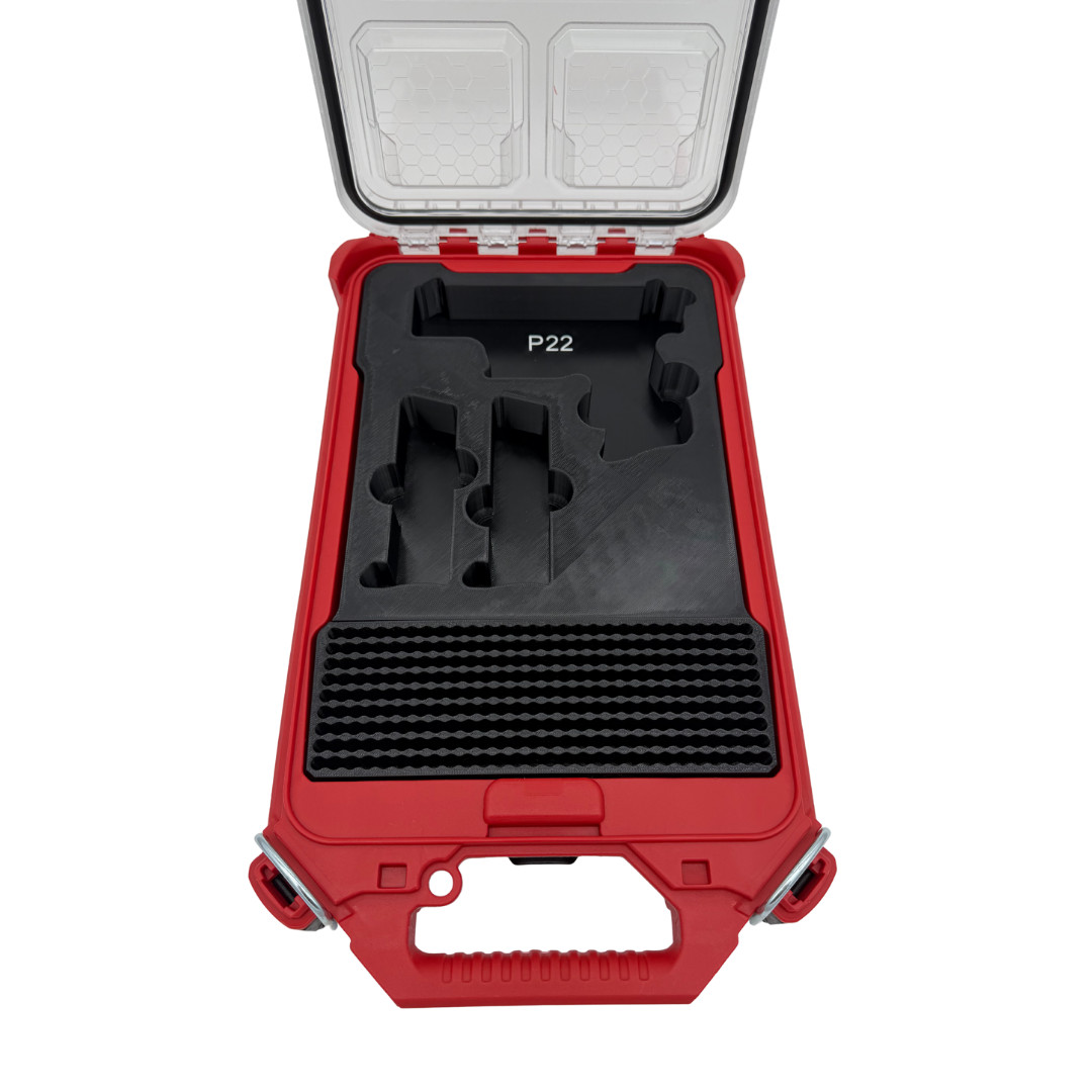 Walther P22 Insert for Milwaukee Packout – Holds 2 Mags + 250 Rounds