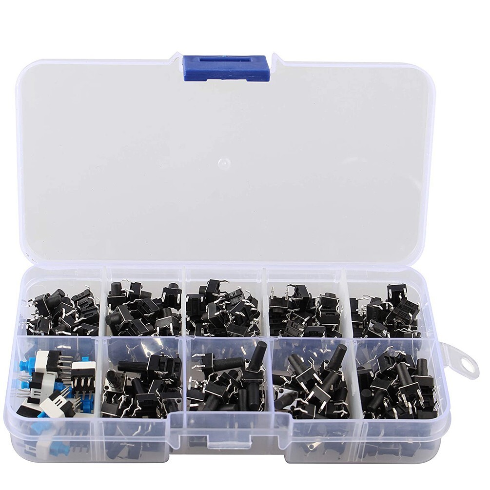 180Pcs 10 Value 4.3-14mm Small Miniature Momentary Tactile Push Button Switch