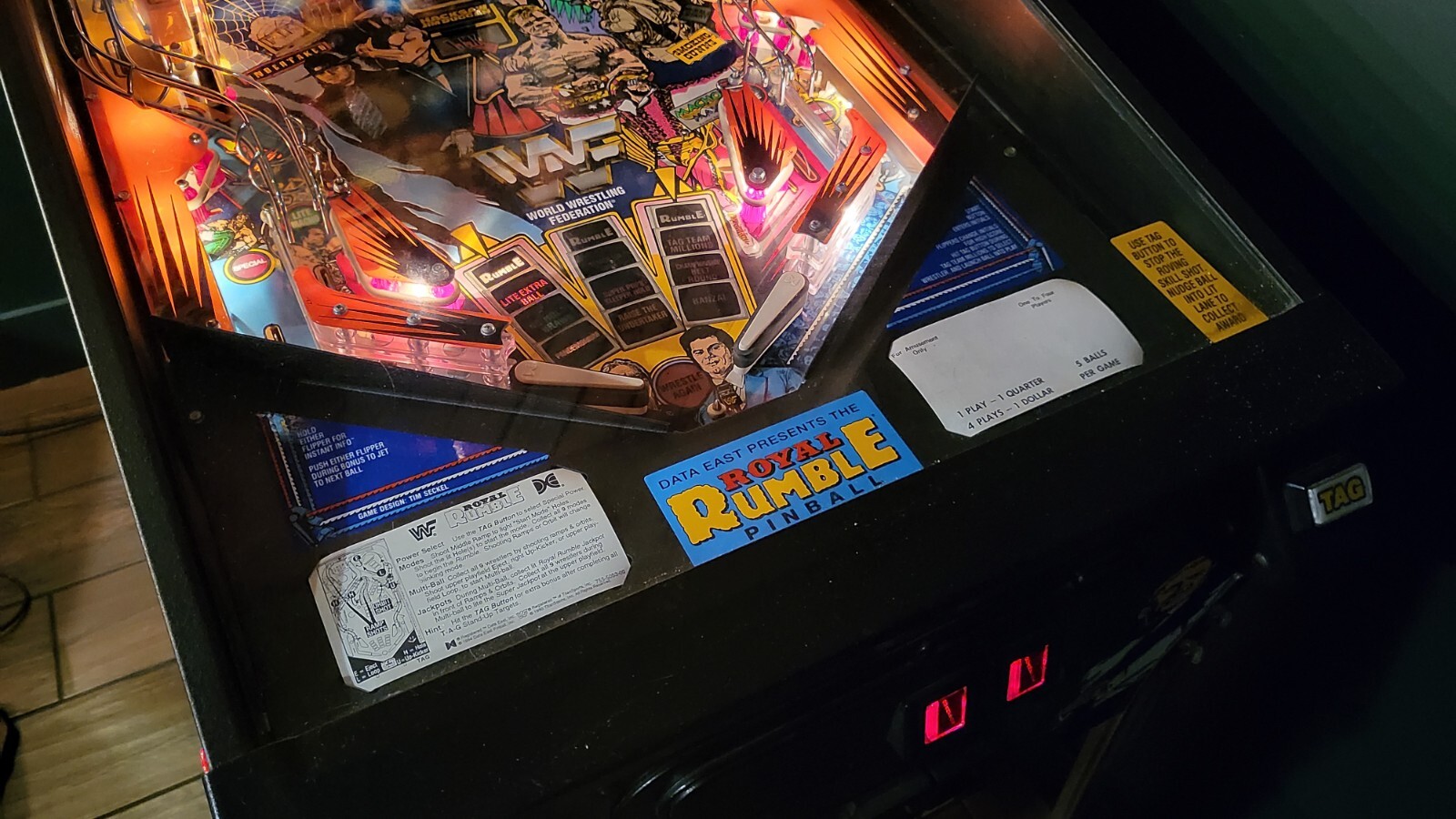 WWF / WWE ROYAL RUMBLE PINBALL MACHINE (NICE!) - DATA EAST