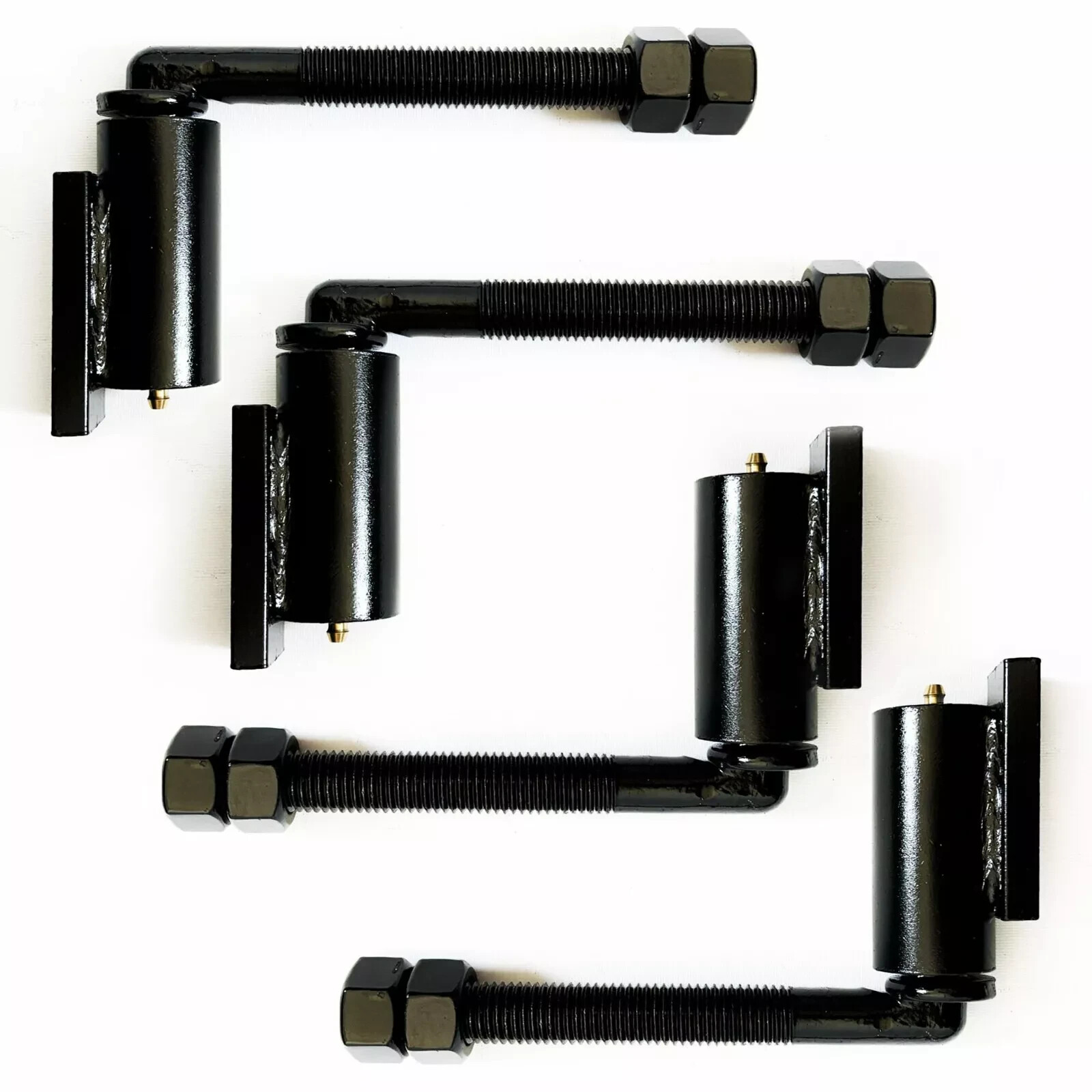 Set of 4 Heavy Duty 3/4" J-Bolt Swing Gate Hinge 7" Adjustable Steel Pivot