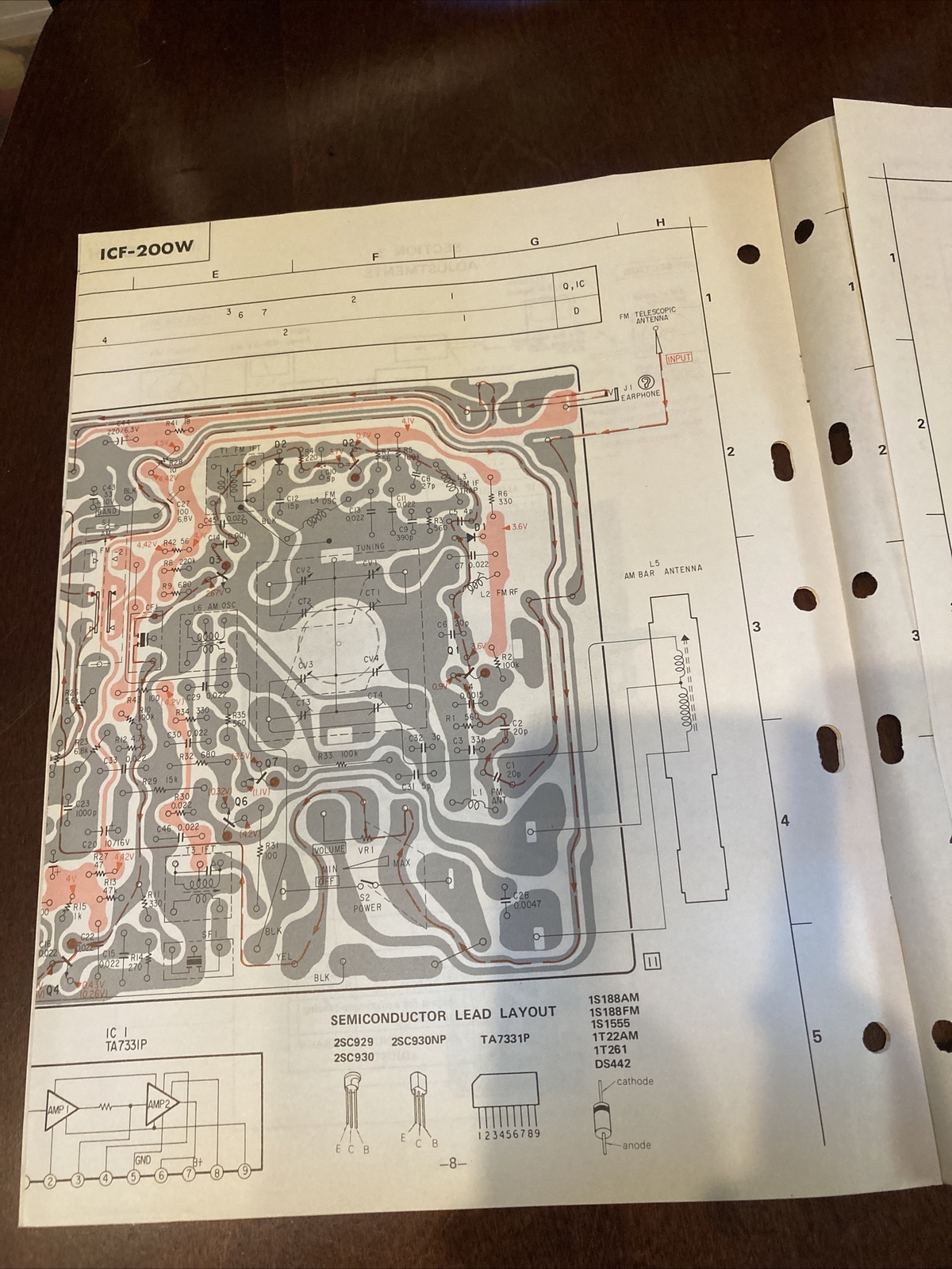Original 1981 ICF-200W Sony Service Manual