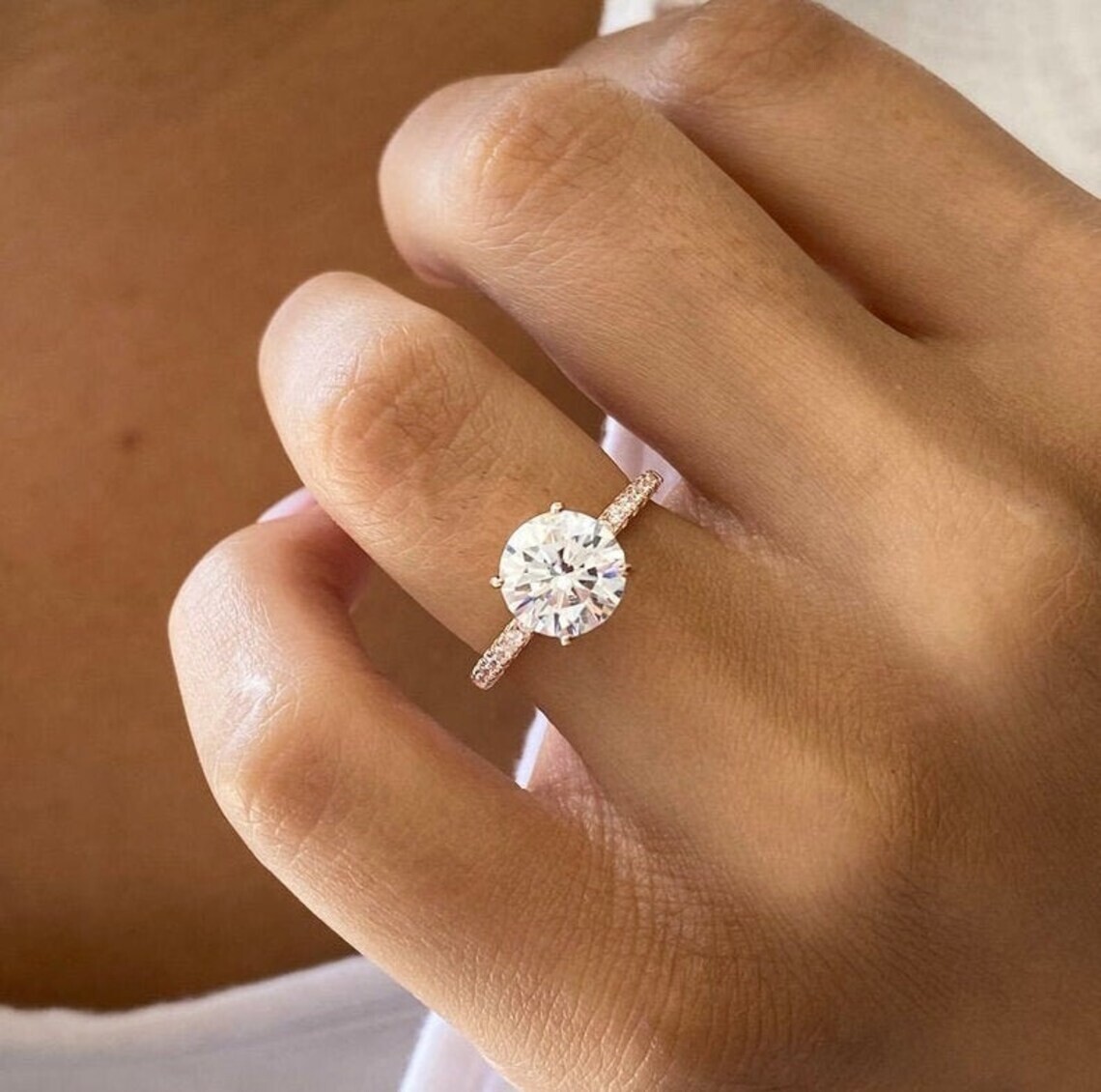 2.60 Ct Round Cut White Diamond Lab-Created Wedding Ring 14K Yellow Gold Plated