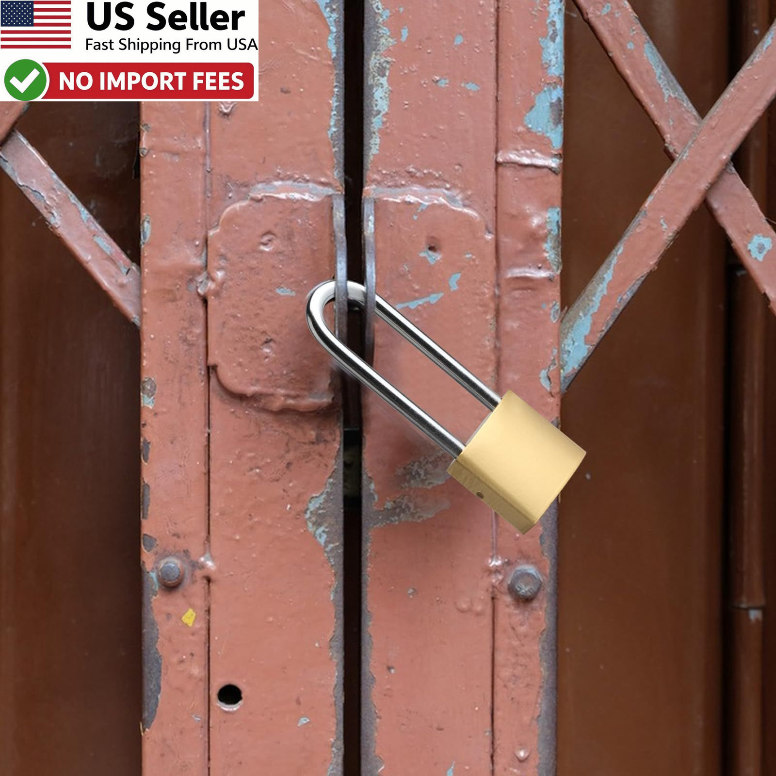 4 PCS Long Keyed Padlock Waterproof Solid Brass 3.4 Inch Same Key Lock FROM USA
