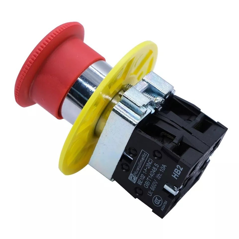 2NC 22Mm Emergency Stop Push Button Switch Red Mushroom Equipment E Stop Shut