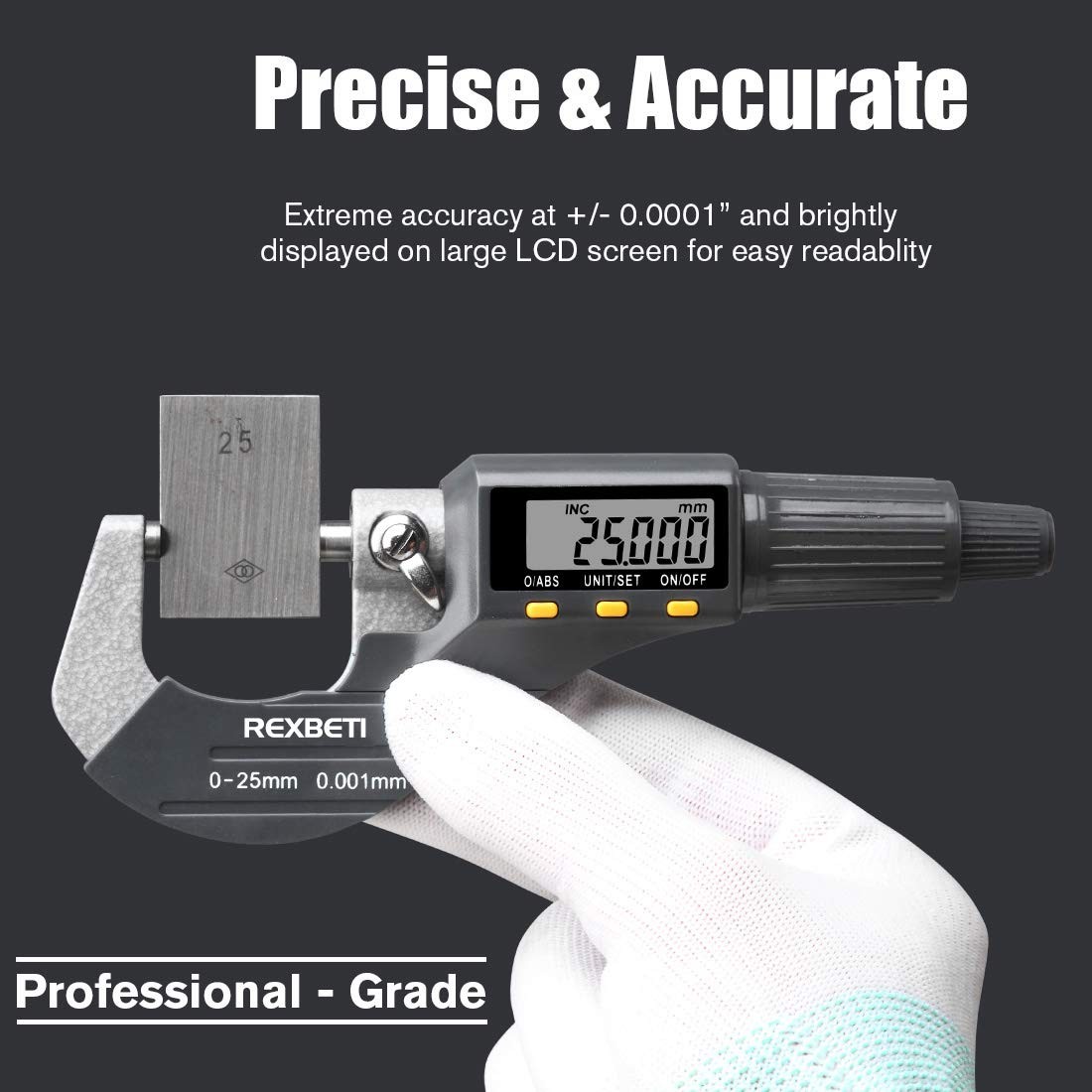 Digital Micrometer, Professional Inch/Metric Measuring Tools