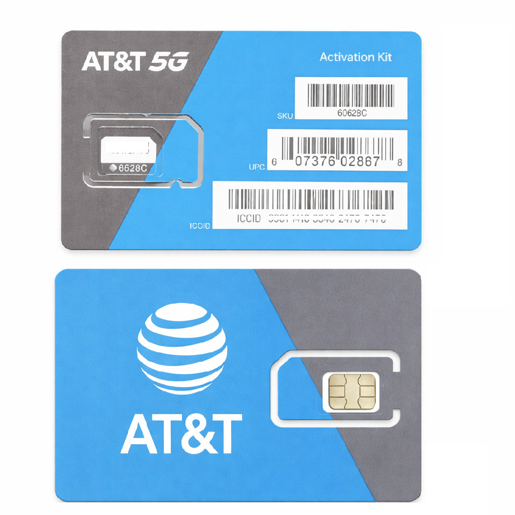 AT&T Triple Cut SIM Card 4G/5G (Mini/Micro/Nano) Compatible with Any AT&T Device