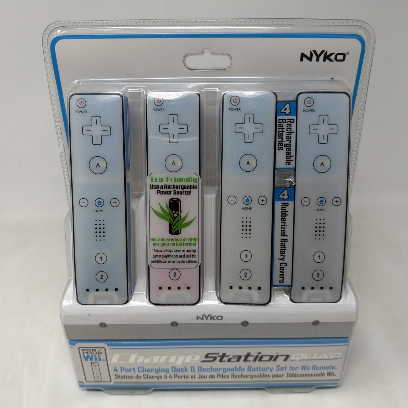 Wii Nyko Controller Charge Station Quad 87060-A50 White Dock 4 Controllers~NEW