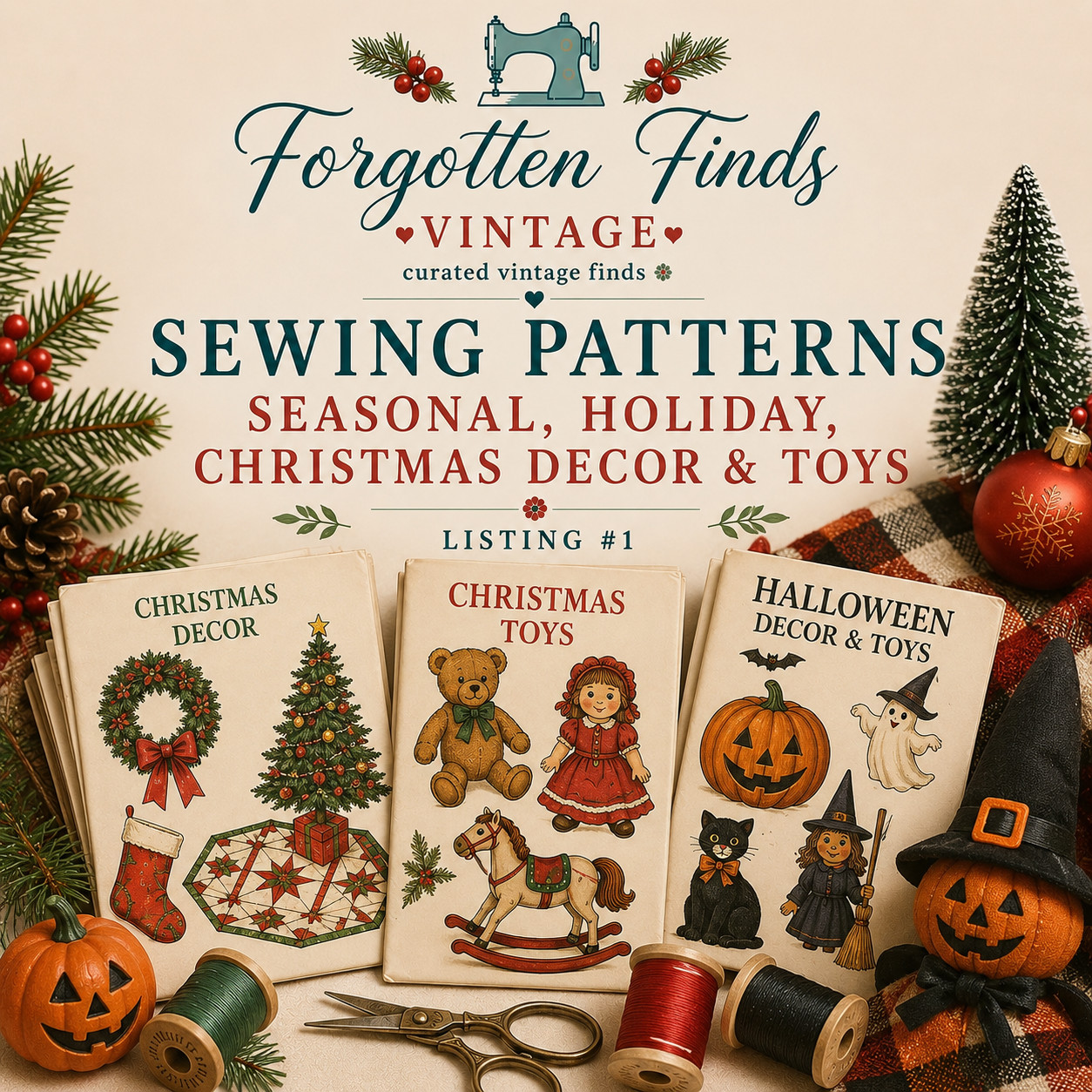 Buyers Choice of Sewing Patterns: Christmas & Seasonal Holiday Home Decor & Toys