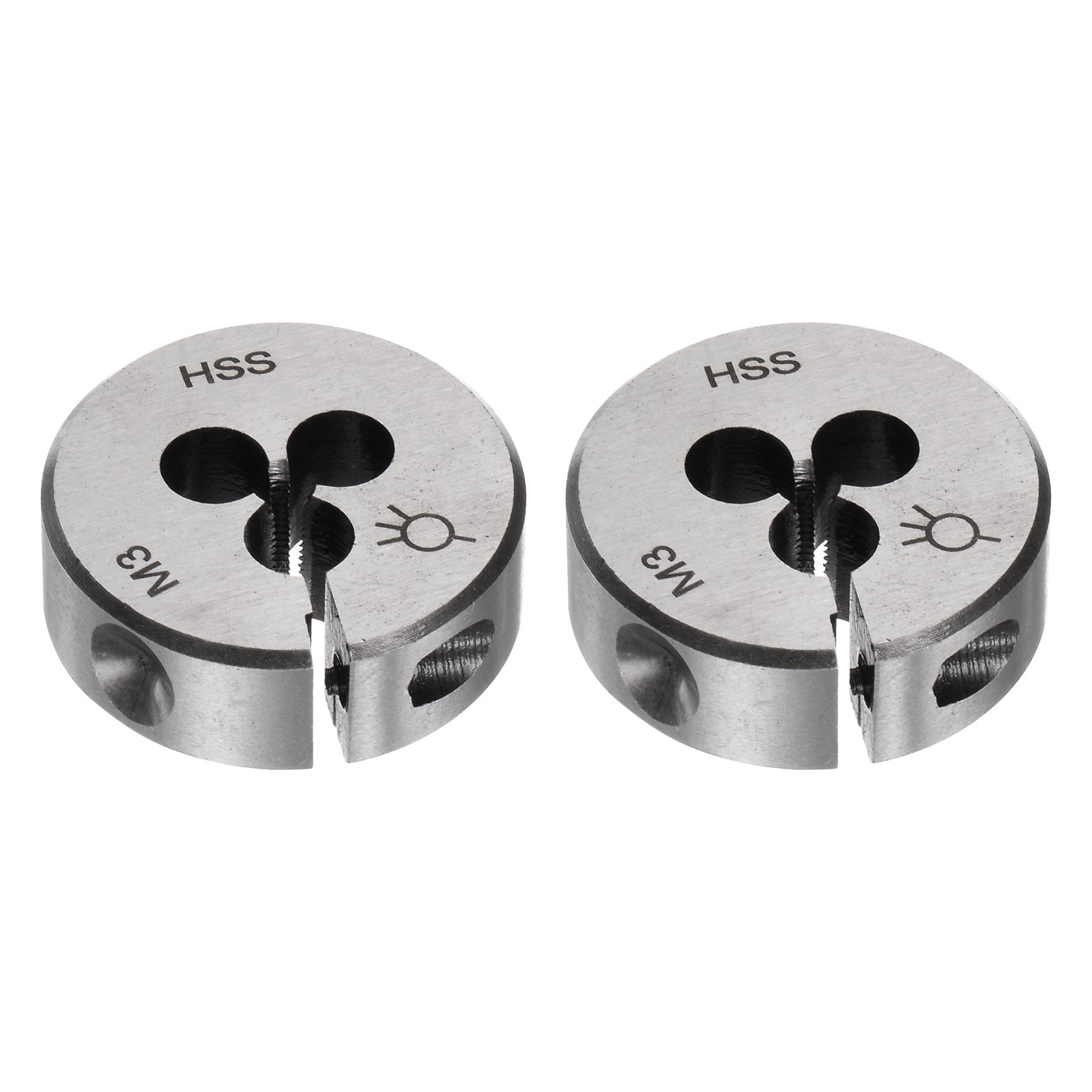 2pcs Round Threading Dies Metric M3 x 0.5 Thread Adjustable High Speed Steel Die