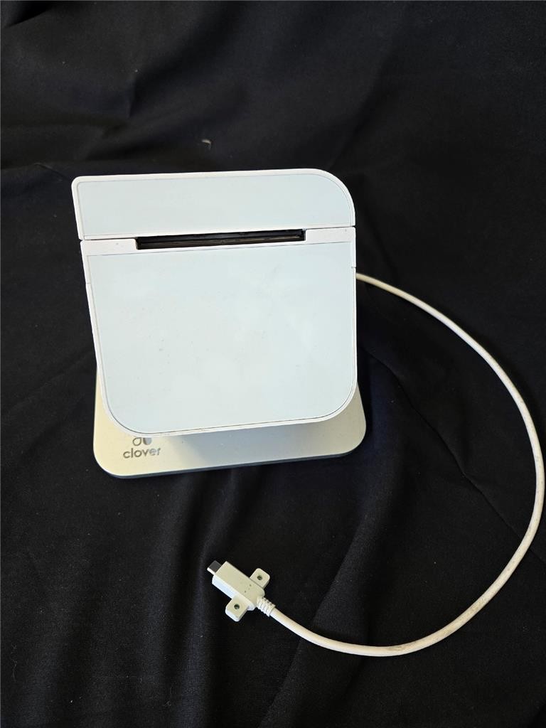 "= Clover P500 Station Printer With Cord White Silver 6-1/2" Tall Retail