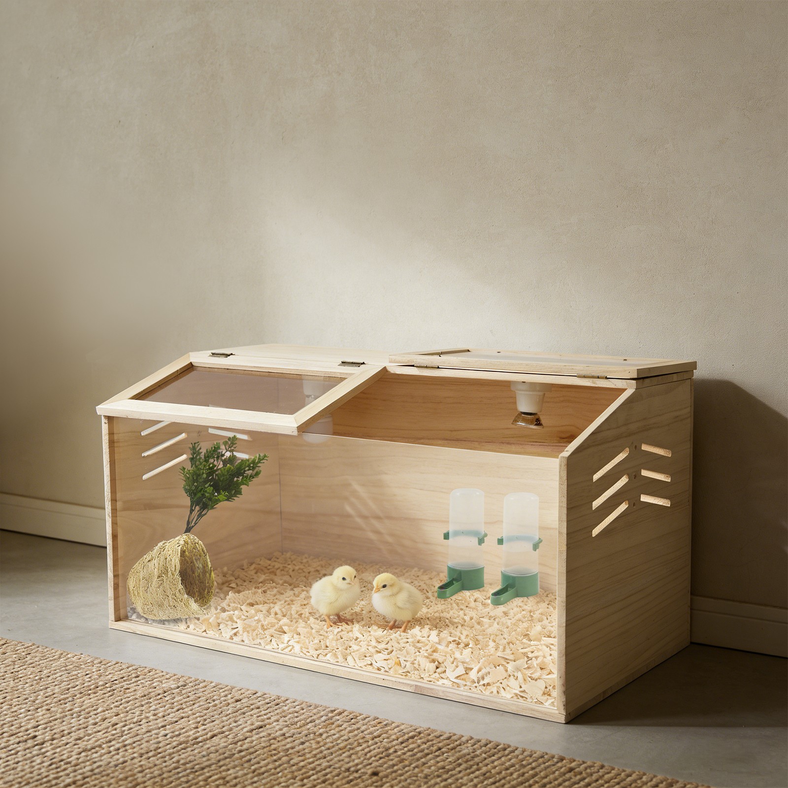 Chicken Brooder Box Indoor Small Animals Brooding Box 31.5*15.75*15.75in