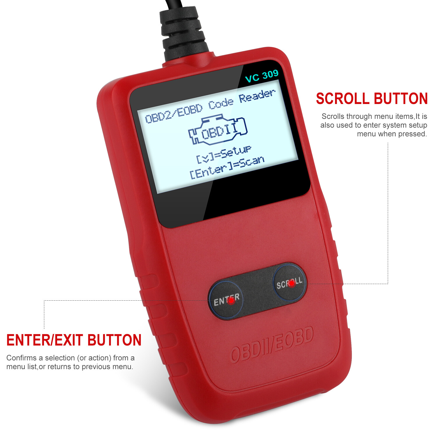 Auto Check Engine Battery Test OBD2 Scanner ODB2 Code Reader Car Diagnostic Tool