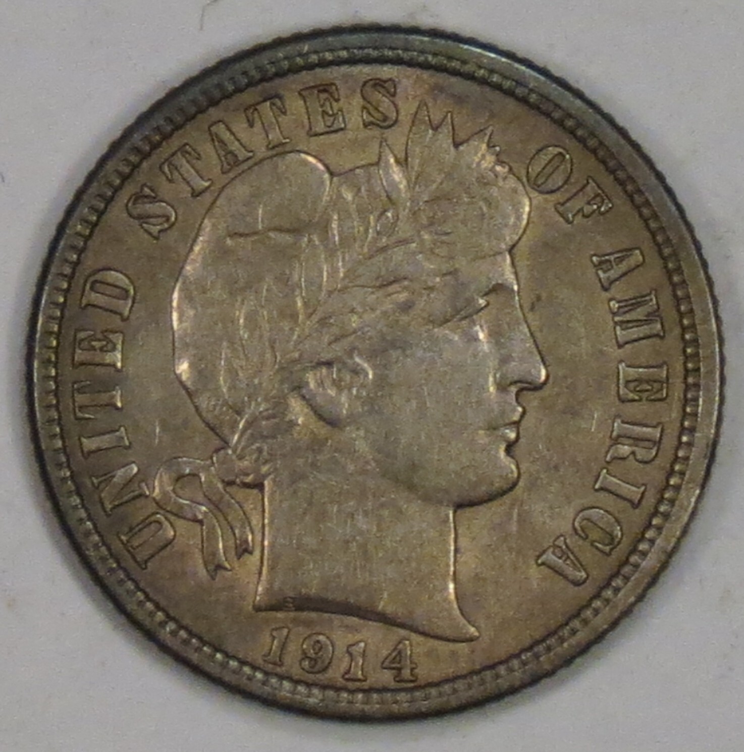 1914 Barber Dime AU