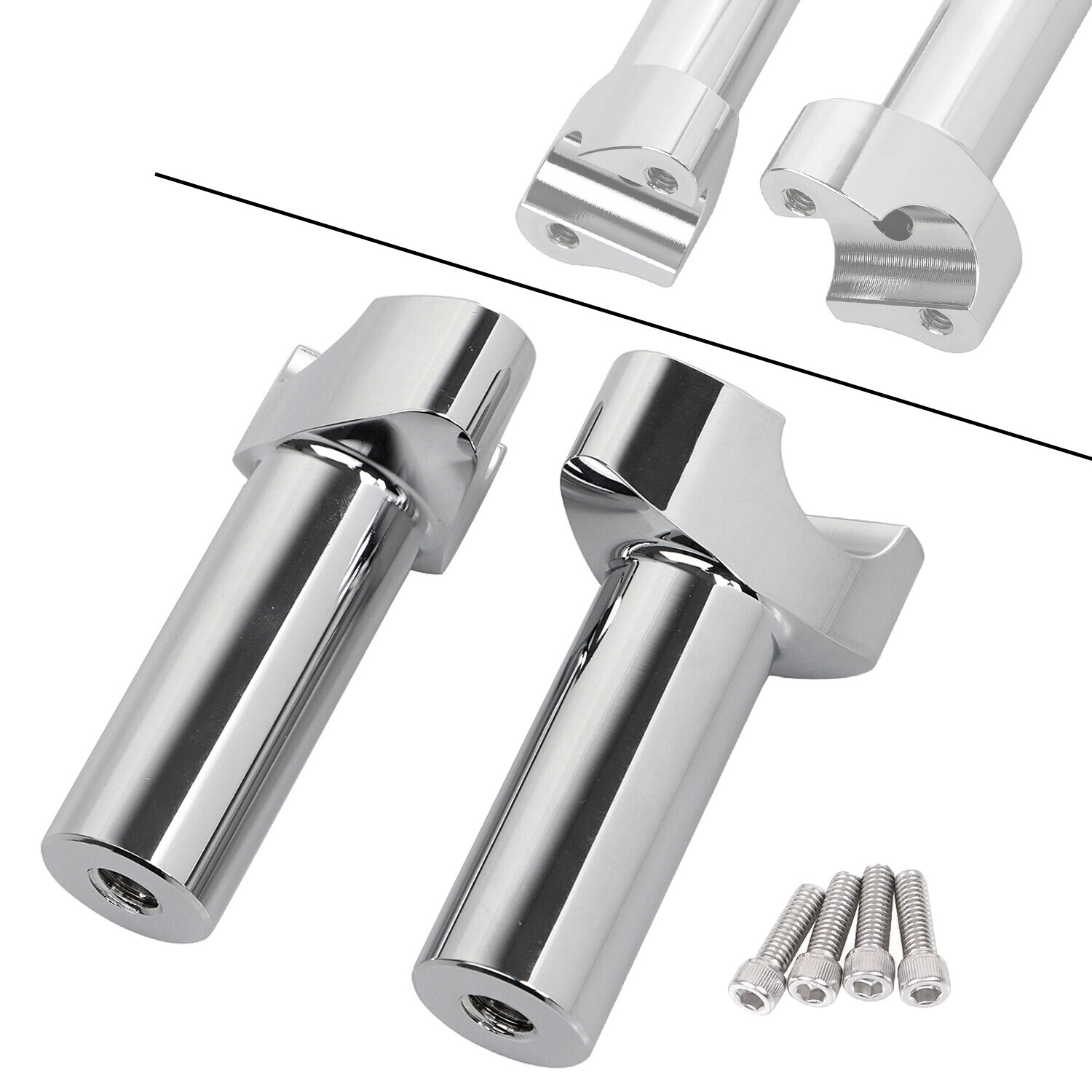 4" Chrome Handlebar Riser For Harley Dyna Road Glide Softail FXST Deluxe FLSTN
