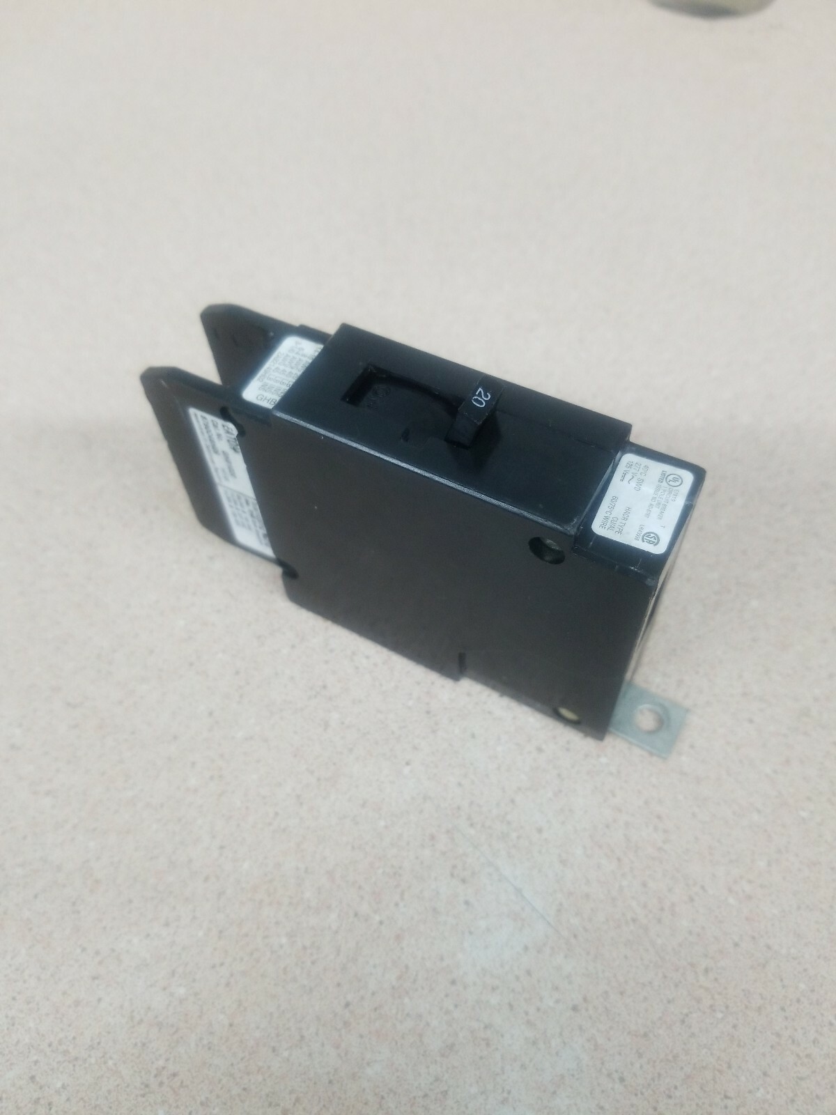 Eaton GHB1020 20A 1P bolt on circuit breaker used