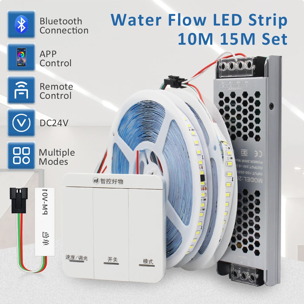 24V Horse Race Led Strip Lights WS2811 2835 10M 15M 20M Running Water Flowing