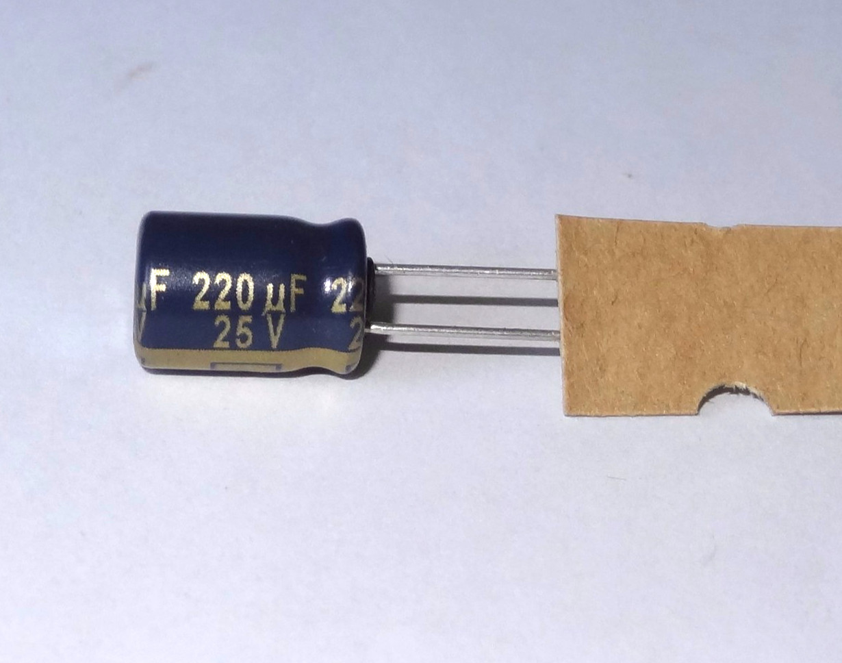 3 pcs, 220uF,  25V, Electrolytic  capacitors.