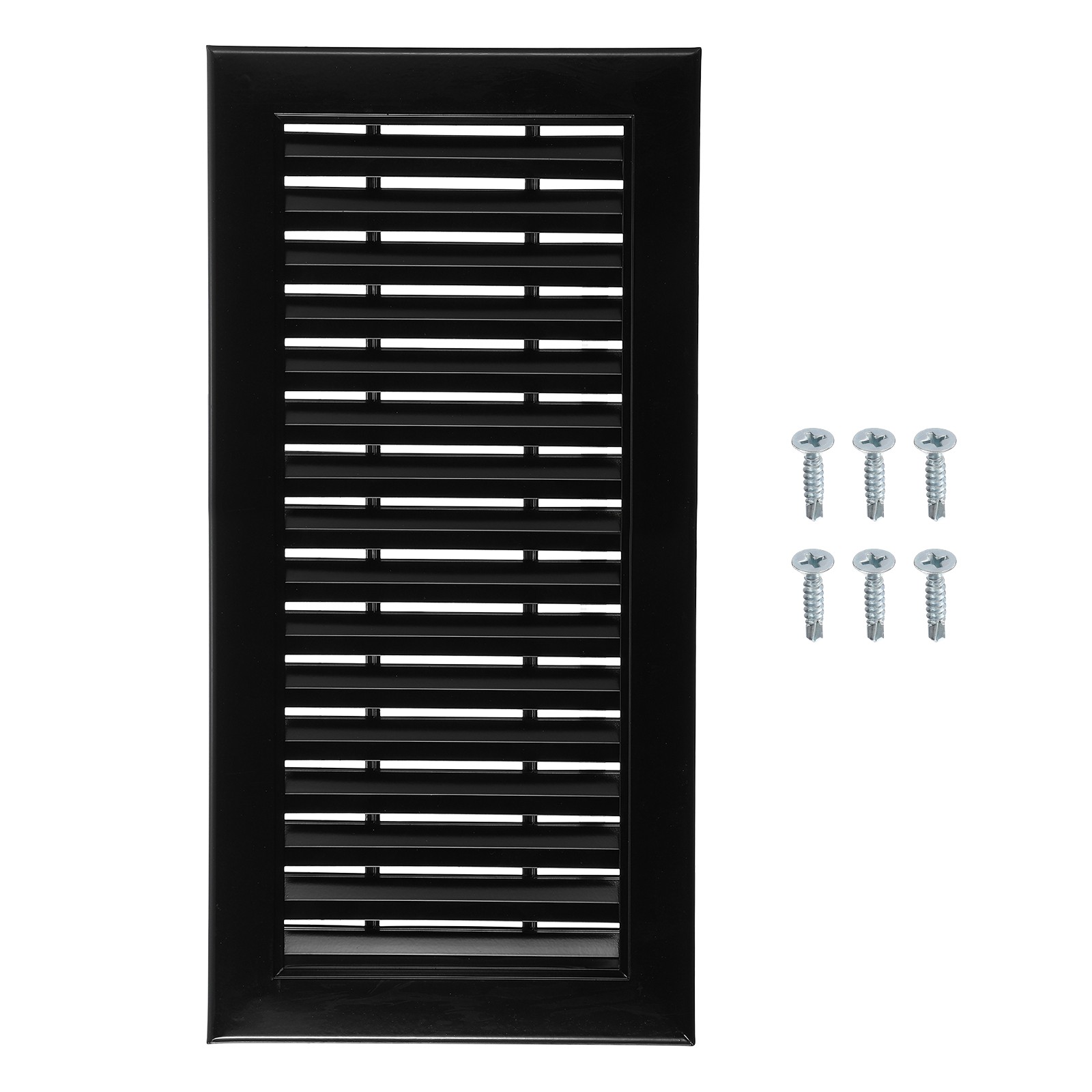 Aluminum Air Vent Cover (16"x8") Grille Ventilation Cover for Cabinet, Black