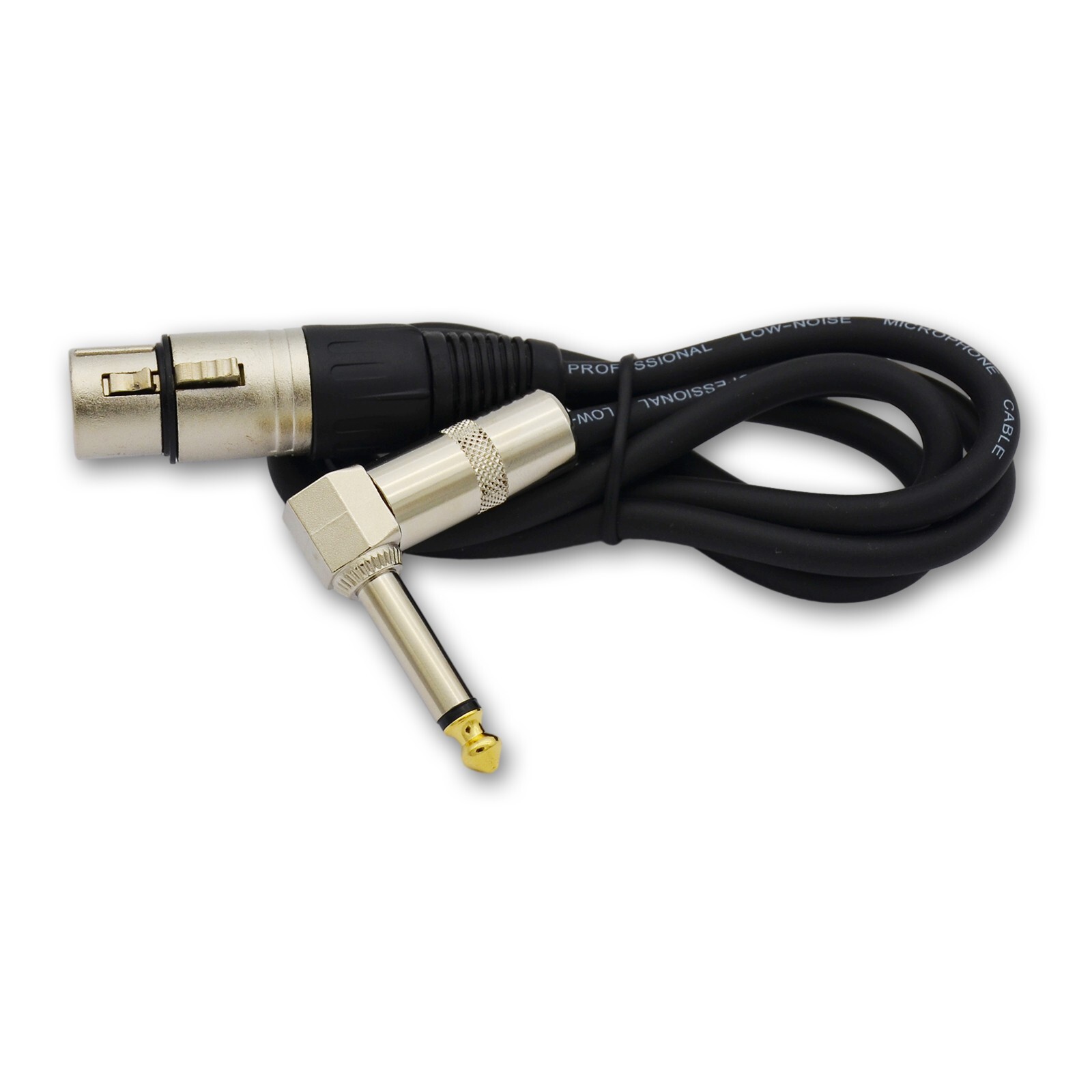 2pcs audio Right Angle 1/4" TS to XLR Female Shielded unbalanced patch cable 3ft