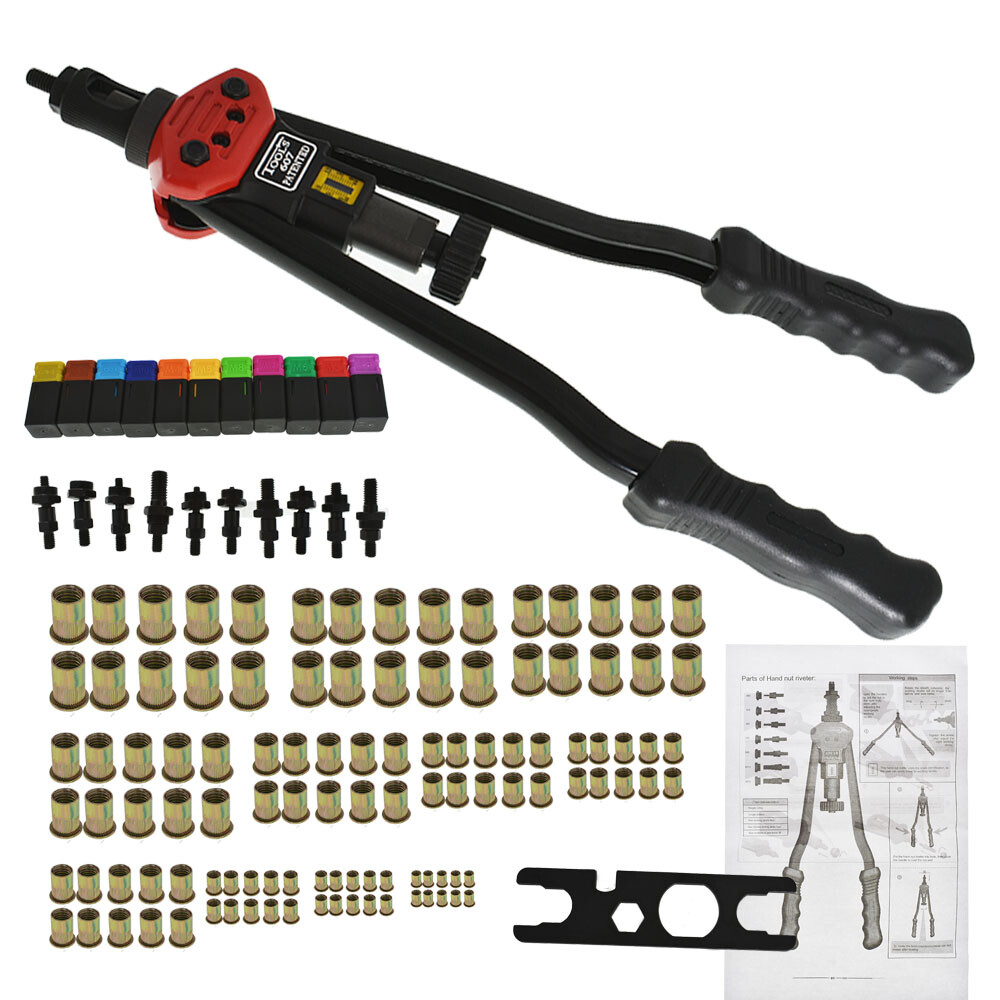 16inch Rivet Gun Kit Rivnut Setting Tools Nut Setter Tool Hand Blind Riveter Gun