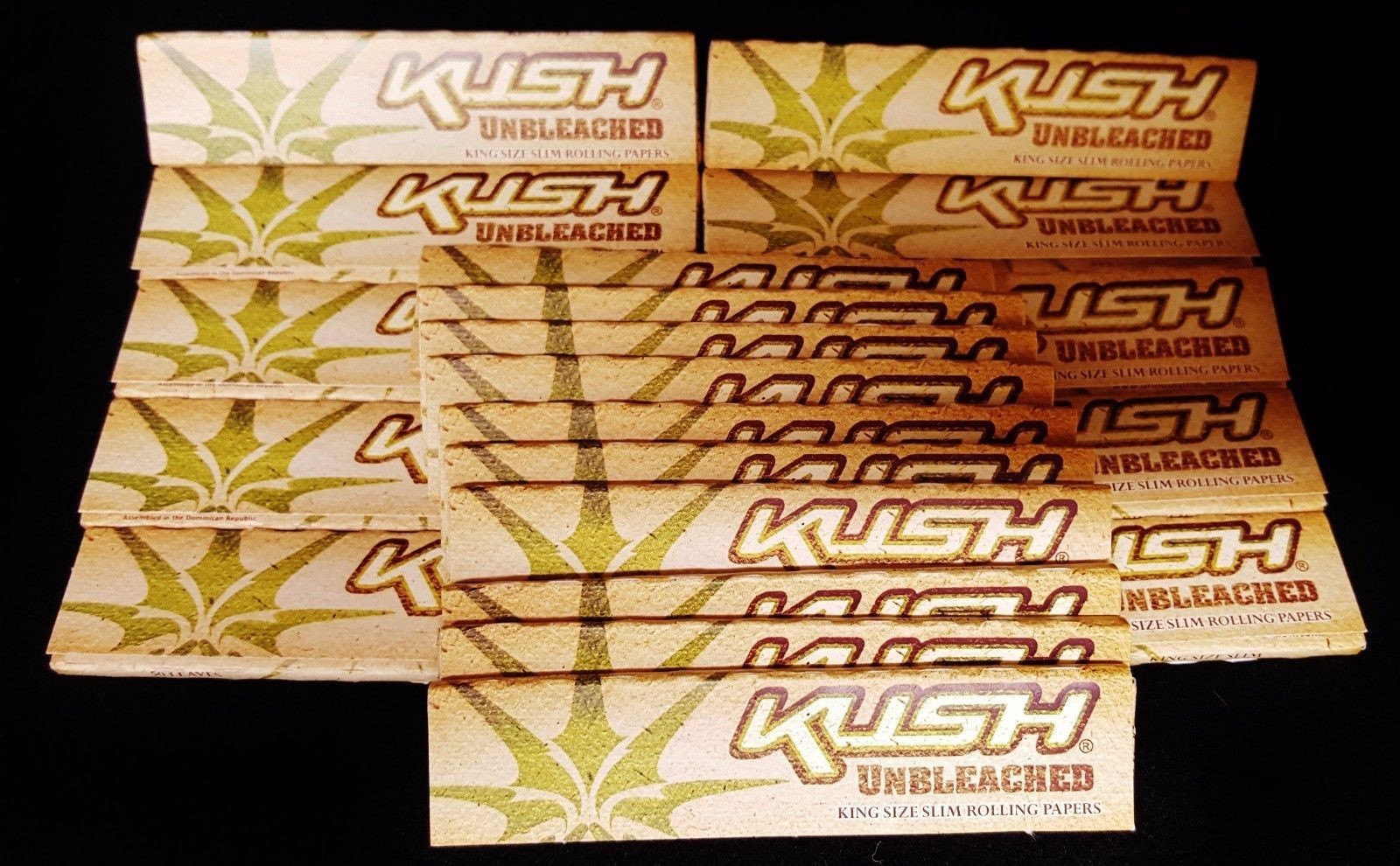 25 Packs KUSH UNBLEACHED King Size Slim Rolling Papers Free Shipping