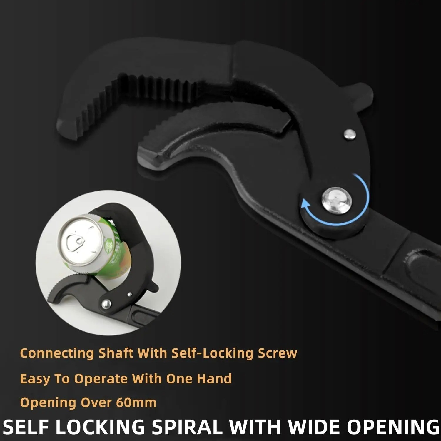 2PC Self-Adjusting Pipe Wrench Set – Quick Grip Universal Spanner
