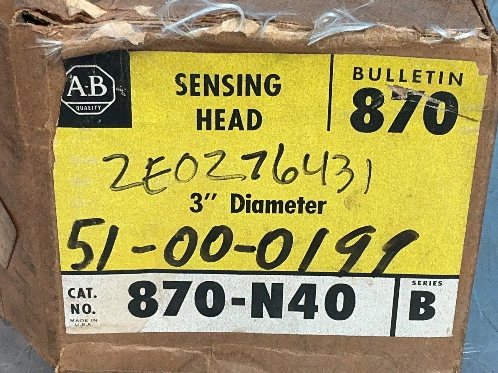 ALLEN-BRADLEY SENSING HEAD 870-N40