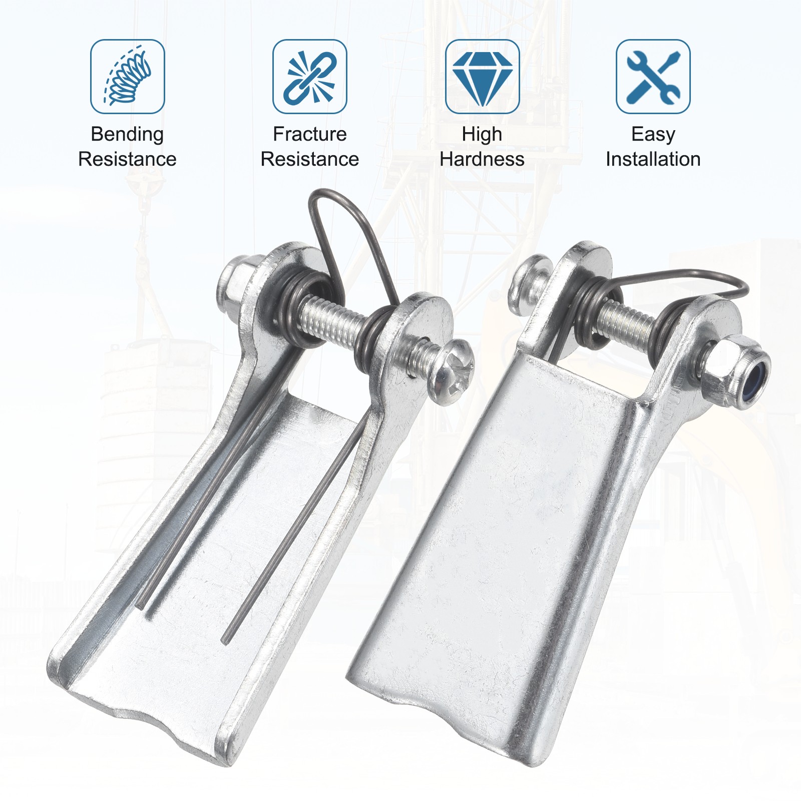 2 Pack 2 Inch / 50mm 2T Metal Replacement Hooks Latch, Silver