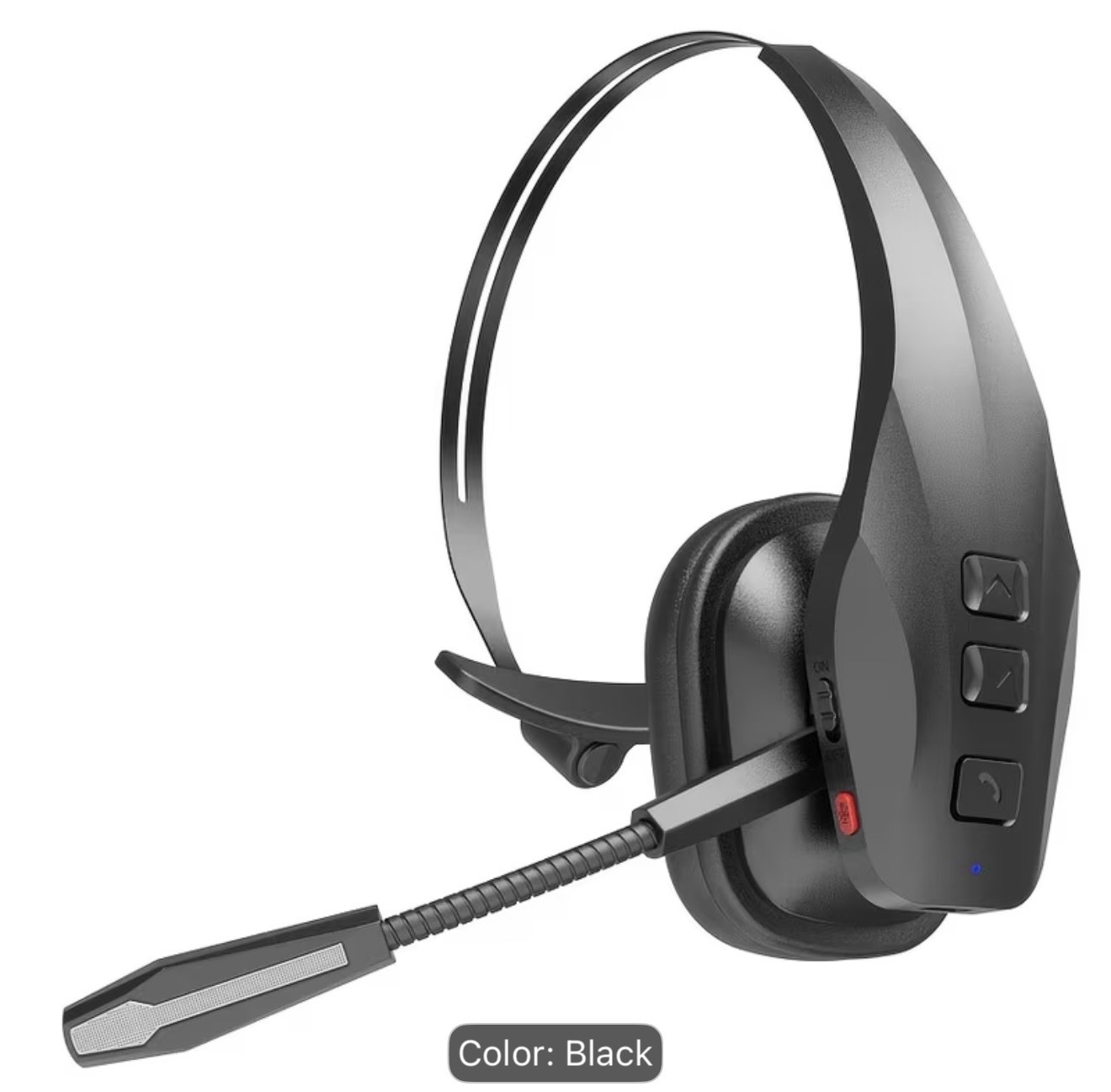 Black Bluetooth Single-Earpiece Headband Headset 1100 Series w/ Boom Mic