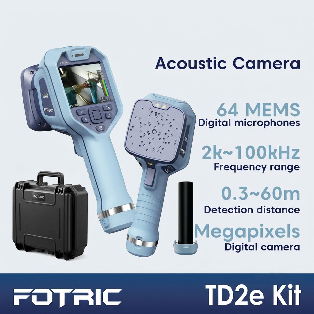 FOTRIC TD2e Kit Acoustic Imager Ultrasonic Leak Detector Compressed Air HVAC