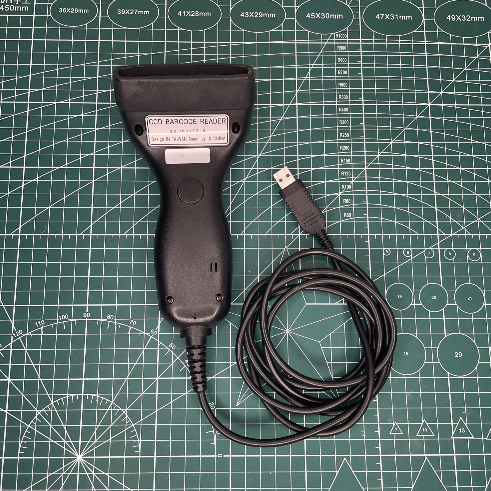 DG Dashuo V4.0 CCD Black USB Barcode Reader S/N 00017246 TESTED WORKING