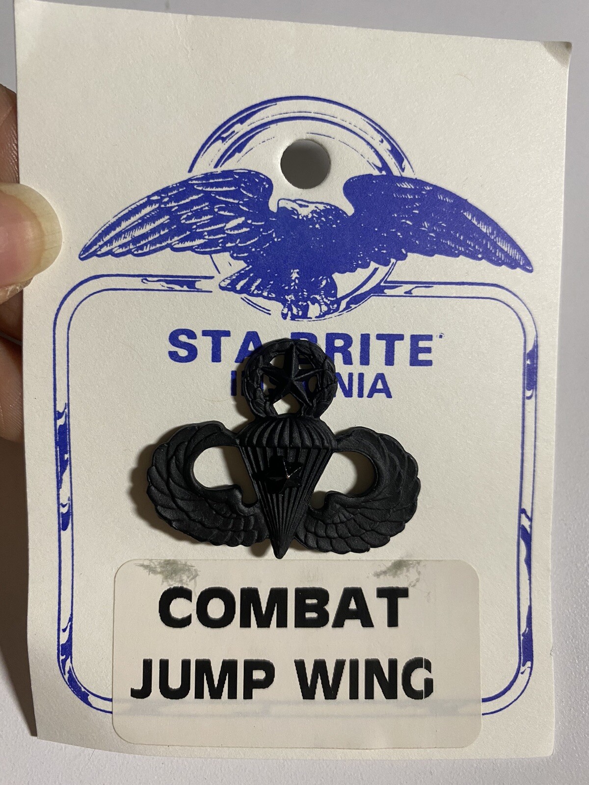 Black Airborne Master Wings , w/1 Combat Jump , Parachutist Badge