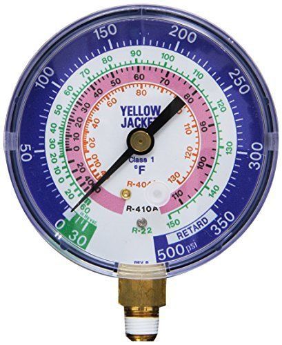 Yellow Jacket 49138 3-1/8" Blue Manifold Gauge 30"-0-500 psi - R-22/404A/410A