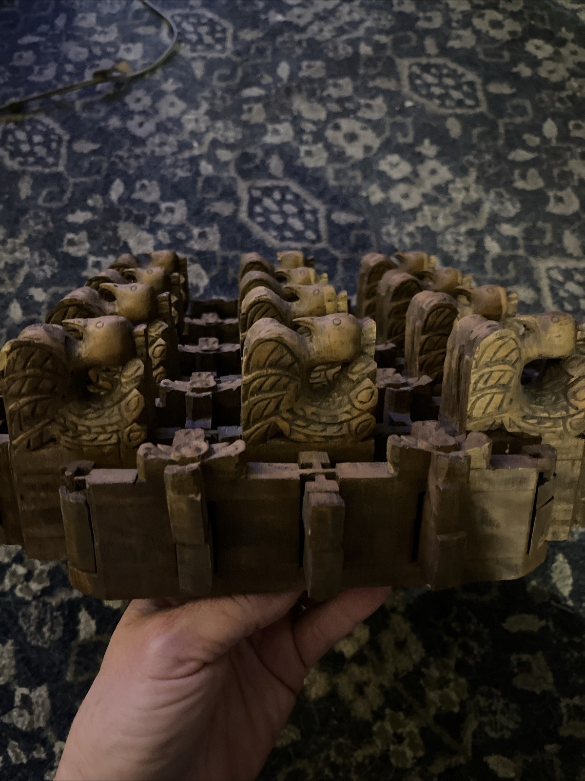 Blason Mural Croix Occitane Napal Hand carved