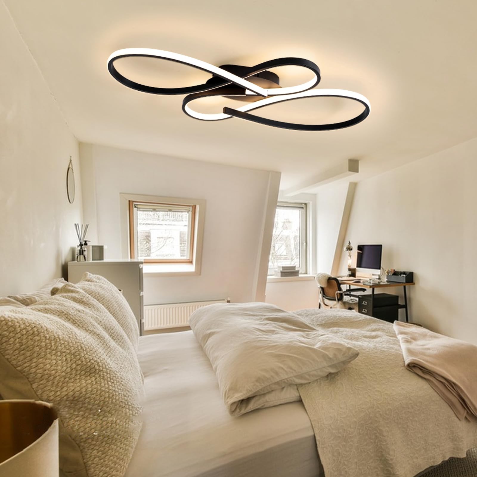 Modern LED Ceiling Light, Dimmable LED Chandelier Flush Mount Ceiling Lights,...