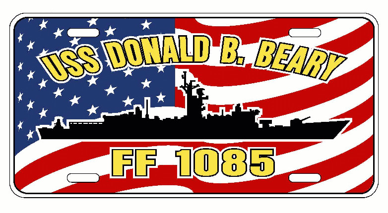 USS DONALD B BEARY FF 1085 DE 1085 License Plate U S Navy USN PO6