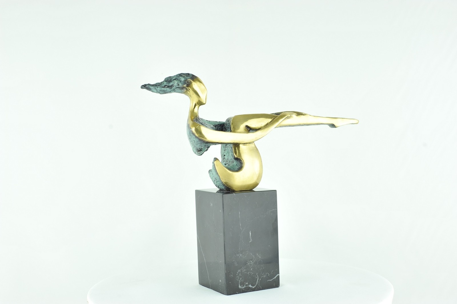 Modern Style Statue Sculpture Dancer Acrobat Art Deco Style Bronze Signed