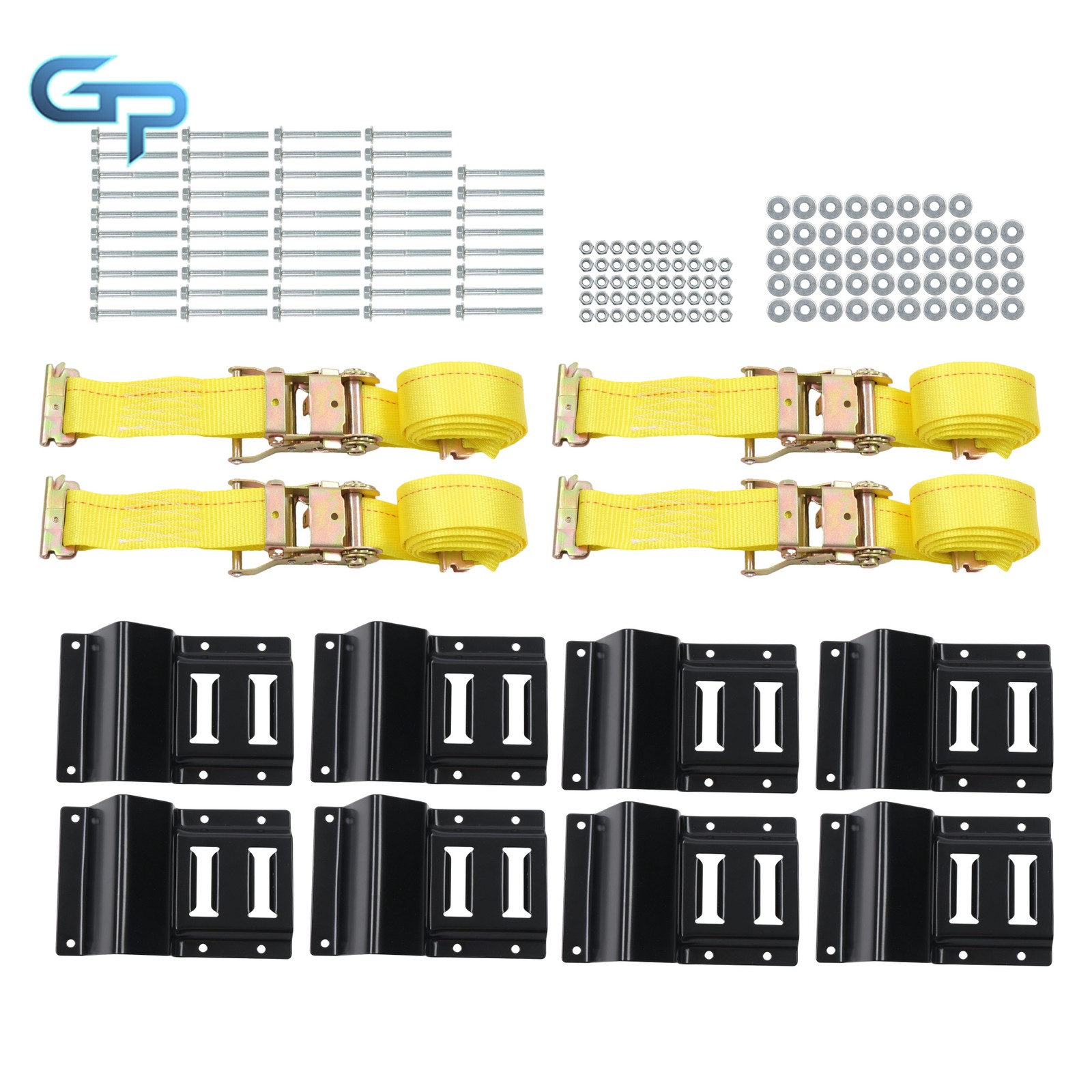 Wheel Chock Tie Down Kit Heavy Duty Trailer Tire Straps System For ATV UTV