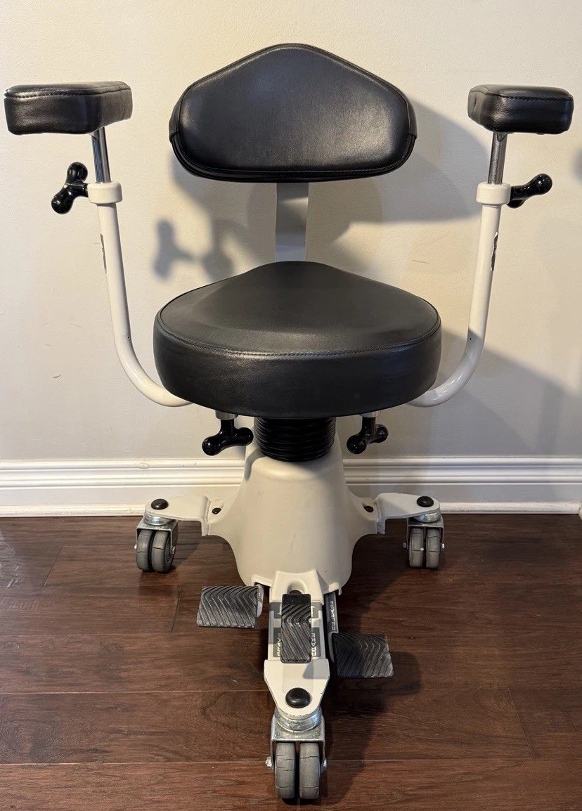 Stryker 830 SurgiStool II Surgeon Stool w/ Adjustable Back and Armrests