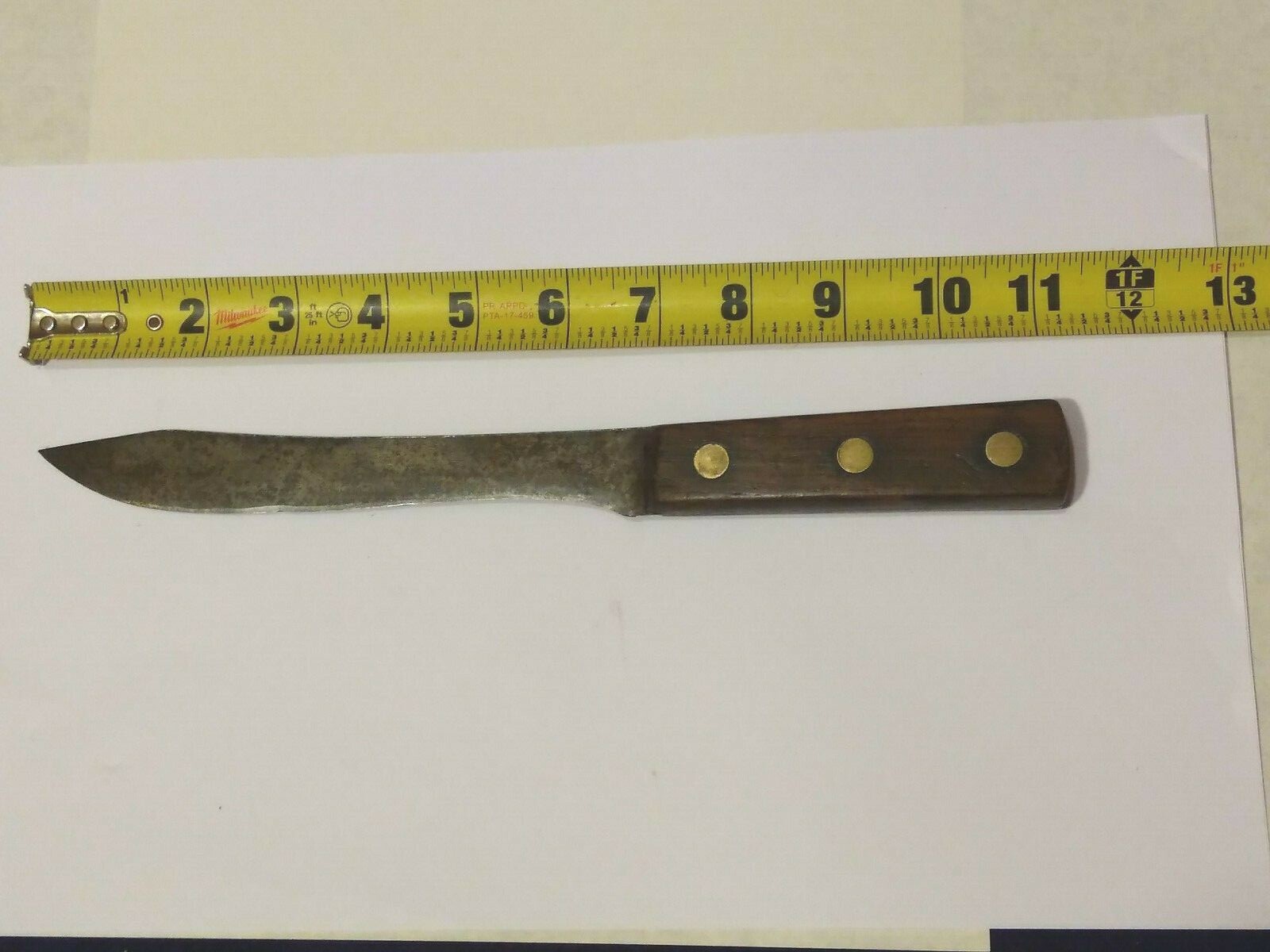Vintage Hi-Carbon Steel Sm. Slicing /Carving Knife W/ Hardwood Scales 6.5"