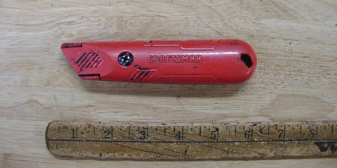Old Used Tools Vintage Craftsman U.S.A. Red  Fixed Blade Utility Knife,VGC