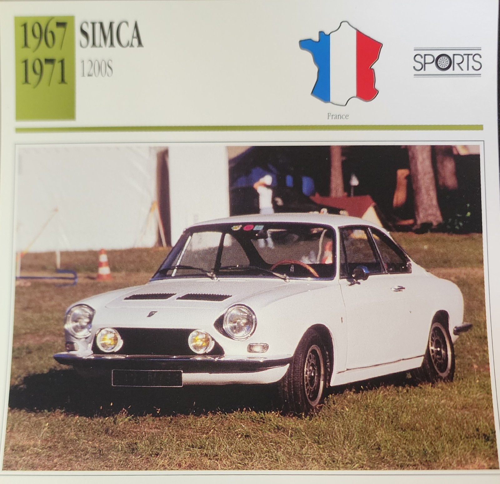 Simca Picture Spec Info Detail Collector Card Vintage Retro Decor