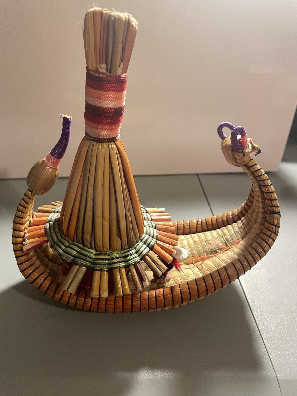 Peruvian Hand Crafted Wicker Boat