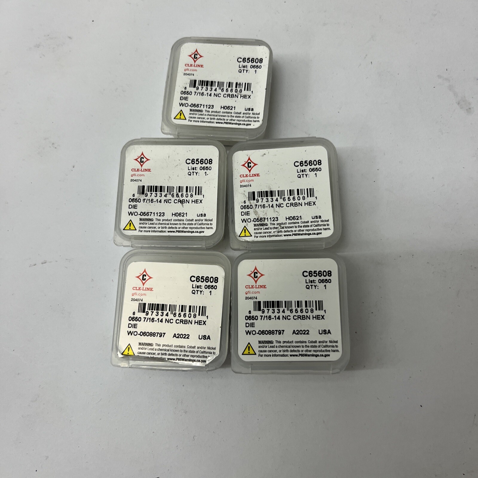 Cleveland C65608 Carbon Hexagon Rethreading Die 7/16-14 Lot Of 5