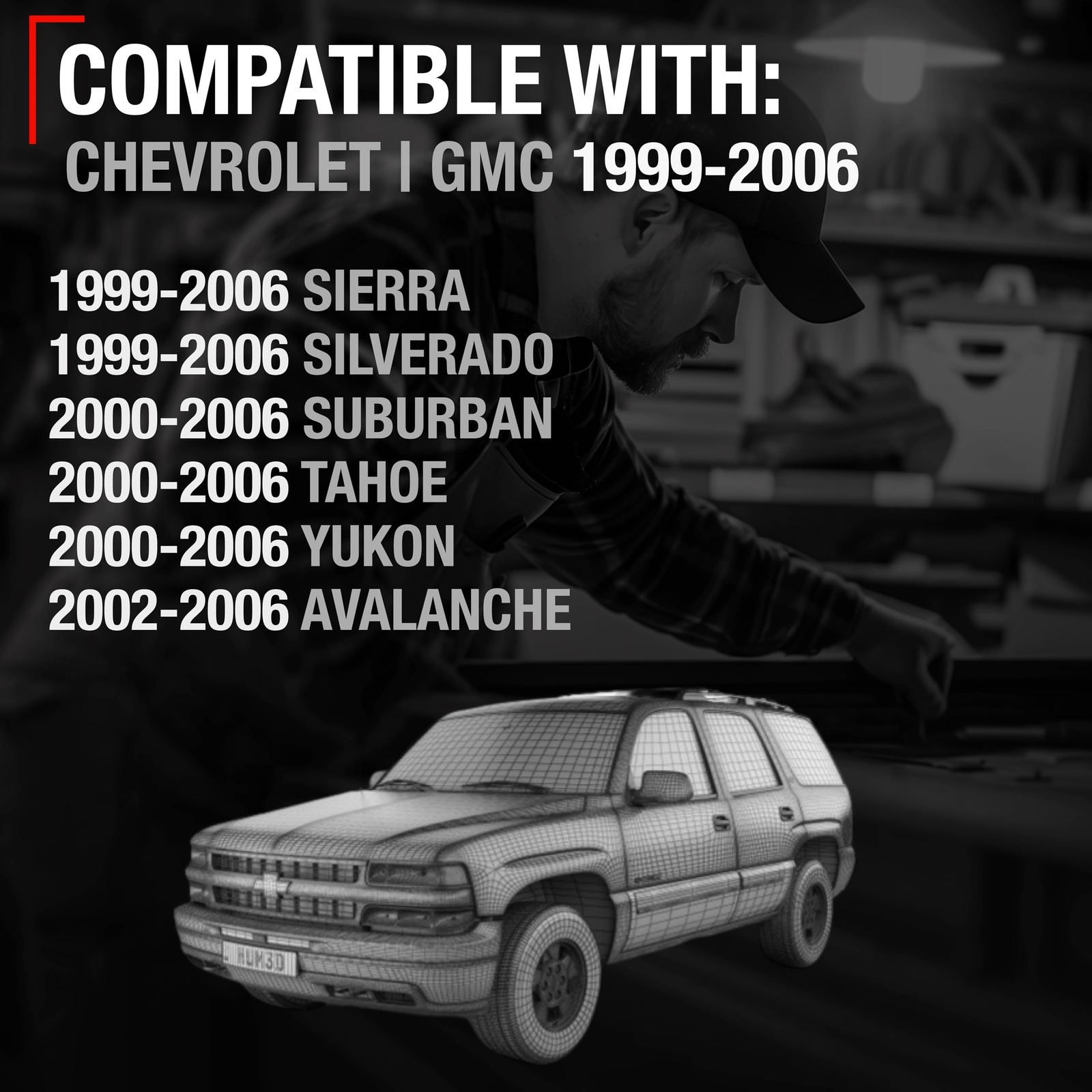Exterior Door Handle,Driver Side for Chevrolet Silverado, Avalanche; GMC Sier...