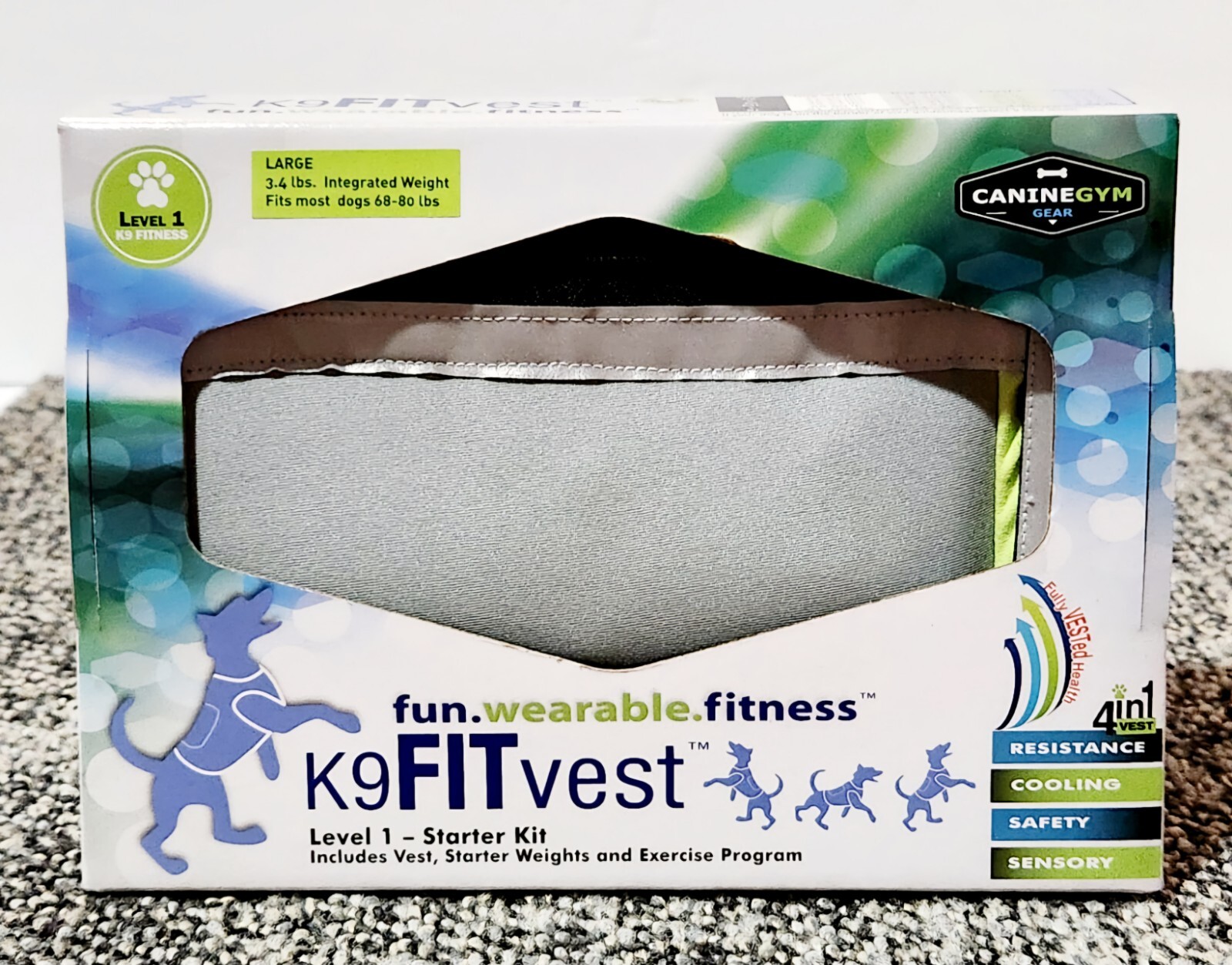 Training K9 Fit Vest Canine Gym Gear Level 1 Fitness Size L Fits 68-80 lbs Dogs