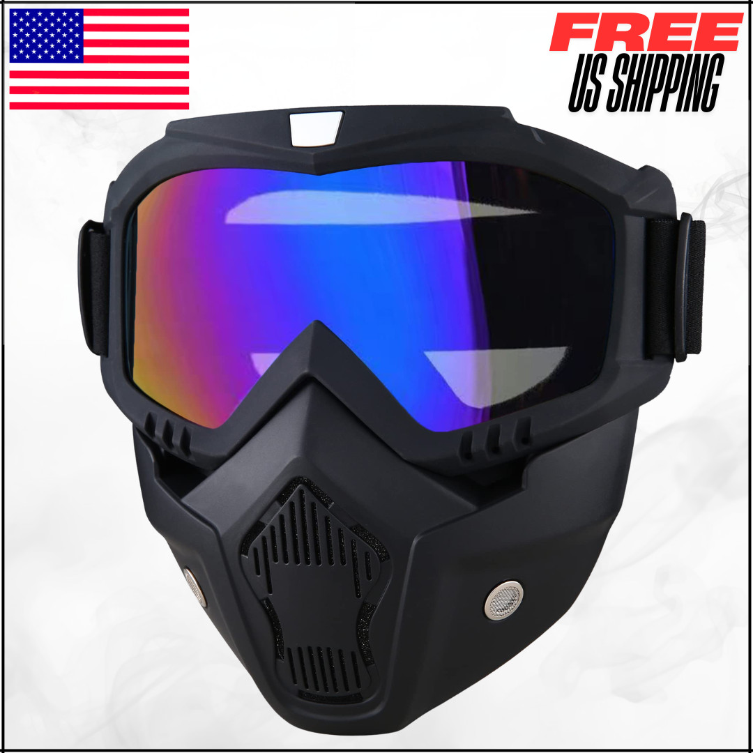 Paintball Mask Anti Fog Tactical Full Face Goggles Detachable Adjustable Riding
